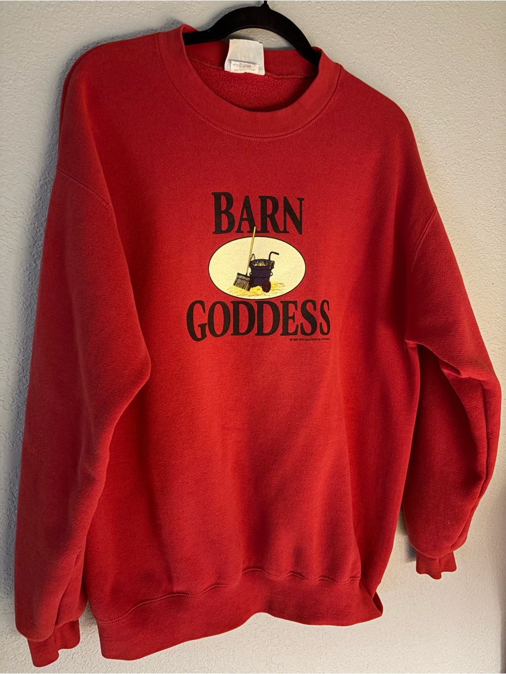 Vintage Barn Goddess Red Crewneck Sweatshirt Large